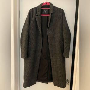 Plaid Abercrombie and Fitch Wool Blend Coat - SIZE S